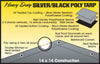 Dize Weathermaster® Heavy Duty Silver/Black Poly Tarp (8' X 10')