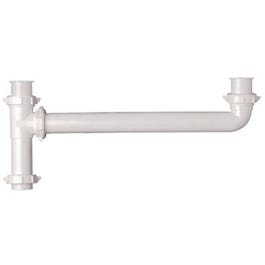 Drain End Outlet, White Plastic, 1.5 x 16-In.