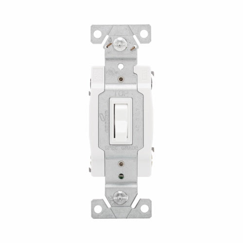 Eaton Cooper Wiring Toggle Switch 15A, 120V White (White, 120V)