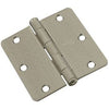 Door Hinge, Interior, Satin Nickel, 3-In.