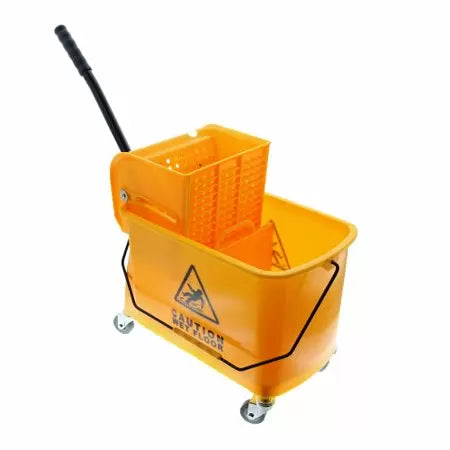 H.B. Smith Tools 24-Quart Wheeled Mop Bucket with Wringer Yellow (24 quart, Yellow)