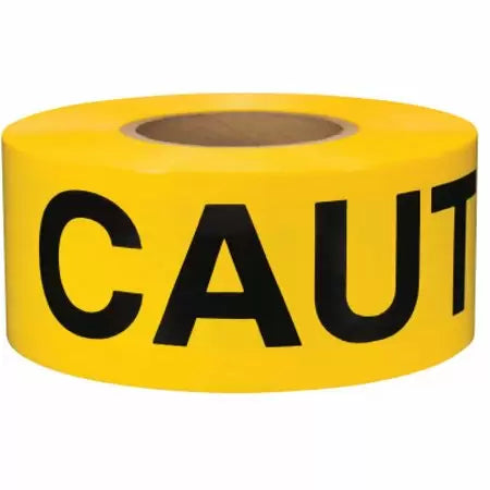 Presco Barricade Tape, 3 in X 1000 Ft, 2 Mil, Yellow, Caution (3