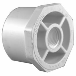 Pipe Reducer Bushing, Spigot x Female Thread, White,  1.25 x 1-In.