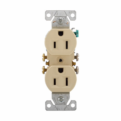 Eaton Cooper Wiring Residential Grade Duplex Receptacle 15A, 125V Ivory (Ivory, 125V)