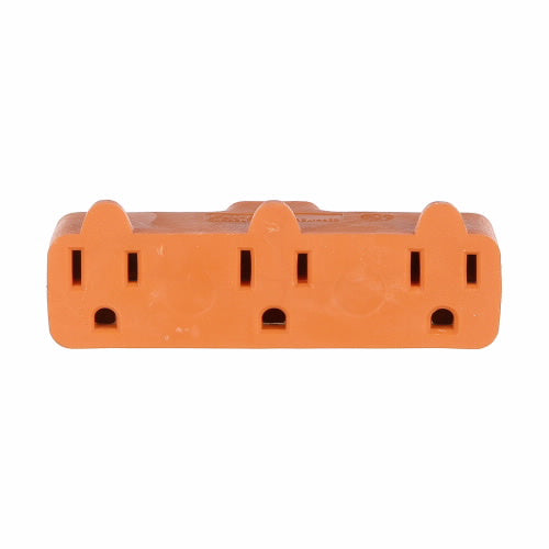 Eaton Cooper Wiring Three Outlet Cube Tap 15A, 125V Orange (Orange, 125V)