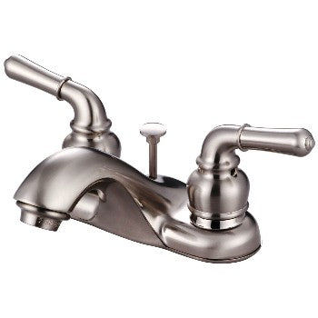 Hardware House 122344 Lavaatory Faucet, 2 Handle Artesian ~ Satin Nickel