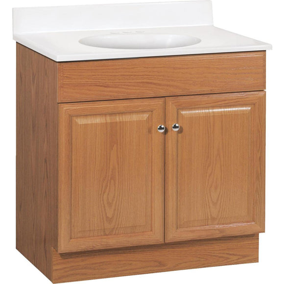 Continental Cabinets Richmond Oak 30-1/2 In. W x 35-1/4 In. H x 18-1/2 In. D Vanity with Cultured Marble Top