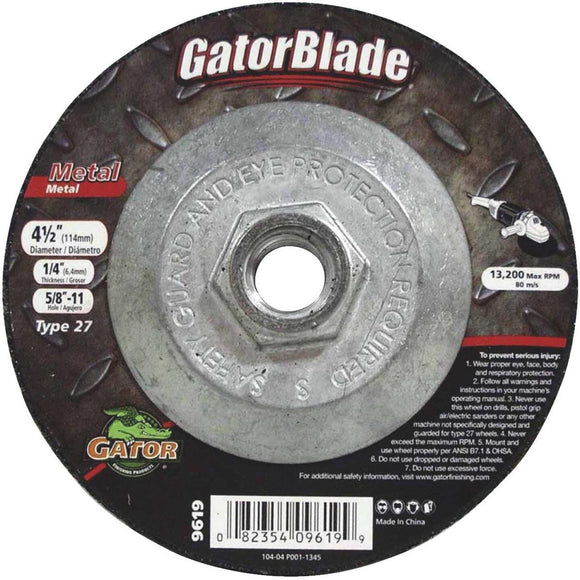 Gator Blade Type 27 4-1/2 In. x 1/4 In. x 5/8 In.-11 Metal Cut-Off Wheel