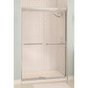 Maax Aura 48 In. W. X 71 In. H. Brushed Nickel Frameless Clear Glass Sliding Shower Door