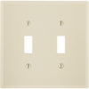 Leviton 2-Gang Plastic Oversized Toggle Switch Wall Plate, Ivory