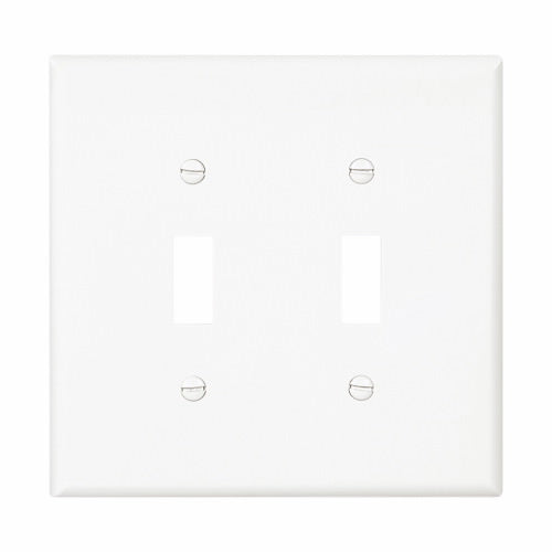 Eaton Cooper Wiring Toggle Wallplate, White 2 Gang (White, 2 Gang)