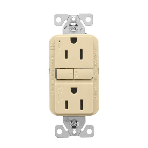 Eaton Slim GFCI Receptacle TRGF15V (15A, Ivory)