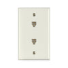 Amertac Zenith Zenith Flush Mount Dual Telephone Wallplate, White 4-1/2 in L x 2-3/4 in W (4-1/2 x 2-3/4)